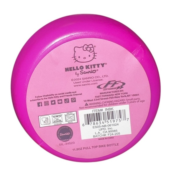 Hello Kitty 11.8oz Pull Top Bike Bottle - Picture 3 of 3